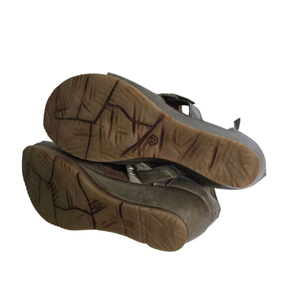 Miz Mooz Maya Leather Olive Green Bootie Sandal Size 37/6.5-7 - Picture 5 of 8